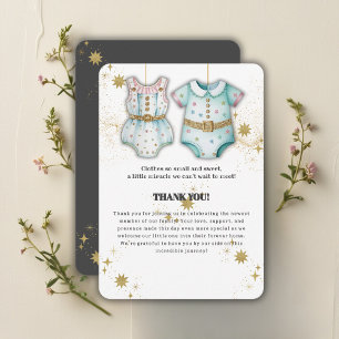 Whimsical Baby Clothes Gender Neutral Baby Dusche Dankeskarte