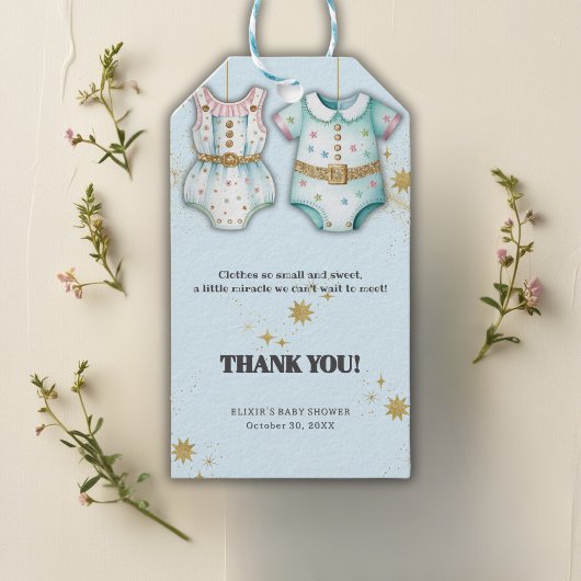 Whimsical Baby Clothes Gender Neutral Baby Dusche Geschenkanhänger