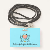 Whimsical Baby Doula Birth Coach Herz Ausweis (Rückseite mit Schlüsselband)