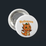 Whimsical Baby Dragon Pumpkin Halloween Button<br><div class="desc">Immerse yourself in the enchanting glow of autumn with this sophisticated illustrative masterpiece. Featuring a meticulously rendered baby dragon cradled within a vibrant pumpkin, this design captures the pure essence of seasonal wonder. The warm amber hues and soft textures evoke a sense of cozy nostalgia, making it a premier choice...</div>
