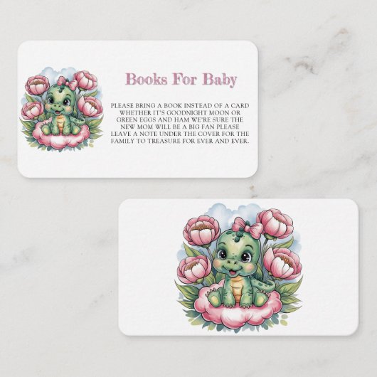 Whimsical Baby Dusche Dino Deluxe Bücher für Baby Begleitkarte (Vorne/Hinten)