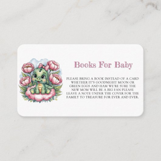 Whimsical Baby Dusche Dino Deluxe Bücher für Baby Begleitkarte (Vorderseite)