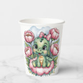 Whimsical Baby Dusche Dino Deluxe Pappbecher (Rückseite)