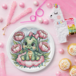 Whimsical Baby Dusche Dino Deluxe Pappteller