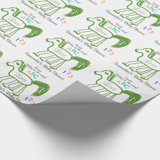 Whimsical Baby Dusche Geschenkpapier (Ecke)