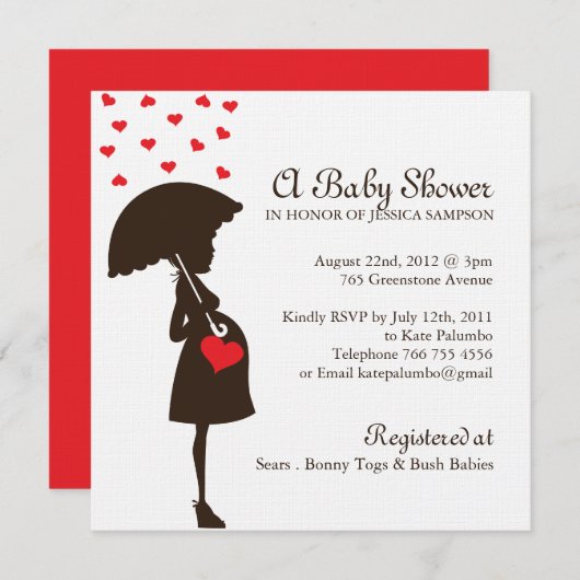 Whimsical Baby Dusche lädt ein Einladung (Vorne/Hinten)