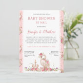 Whimsical Baby Dusche von Mail Fairy Tale Swans  Einladung (Stehend Vorderseite)