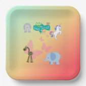 Whimsical Baby Duschtierparade Pappteller (Vorderseite)