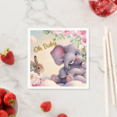 Whimsical Baby Elephant and Bunny Kinderzimmer Pri Serviette (Beispiel)