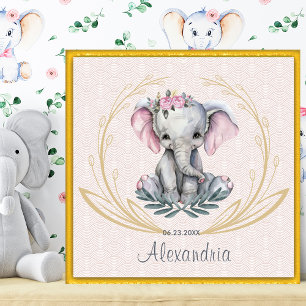 Whimsical Baby Elephant Kinderzimmer/Child's Wall  Poster