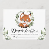Whimsical Baby Fox Greenerity Wreath Diaper Raffle Begleitkarte (Vorderseite)