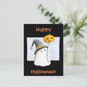 Whimsical Baby Ghost // Happy Halloween Postkarte (Stehend Vorderseite)