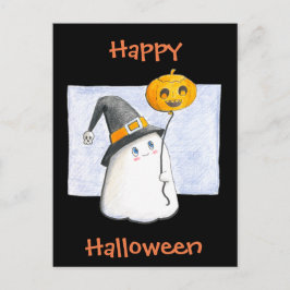 Whimsical Baby Ghost // Happy Halloween Postkarte