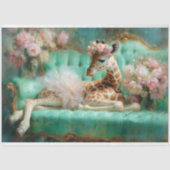 Whimsical Baby Giraffe Tutu Mint Couch Decoupage Seidenpapier (Vorderseite)
