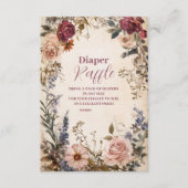 Whimsical Baby in Bloom Wildblume Diapper Raffle Begleitkarte (Vorderseite)