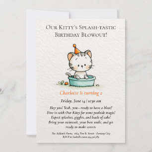 Whimsical Baby Kitty zum Geburtstag Einladung