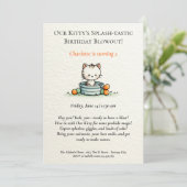 Whimsical Baby Kitty zum Geburtstag Einladung (Stehend Vorderseite)