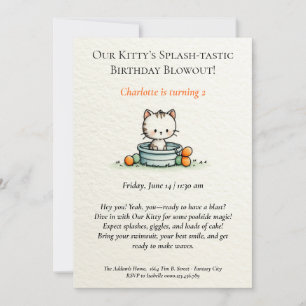 Whimsical Baby Kitty zum Geburtstag Einladung