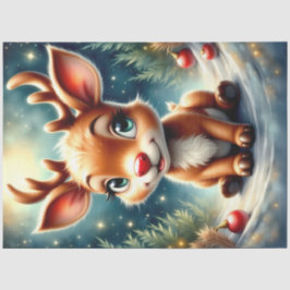 Whimsical Baby Rentier Christmas Rudolph Seidenpapier