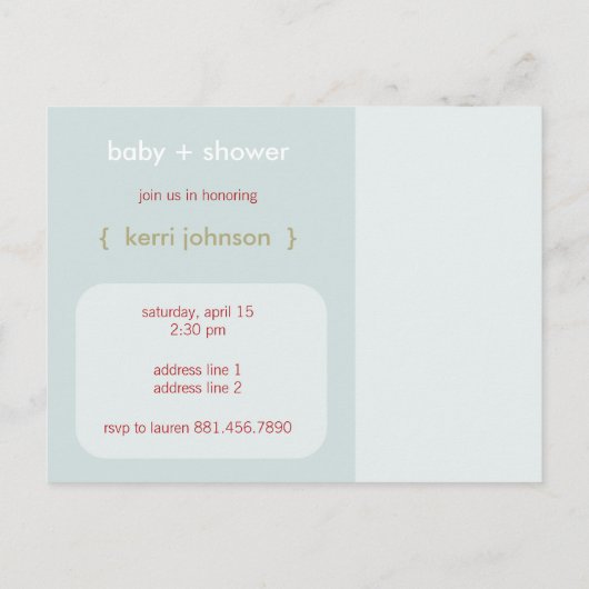 Whimsical Baby Shower Nesting Bird Family Tree Einladungspostkarte (Rückseite)