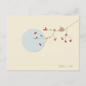 Whimsical Baby Shower Nesting Bird Family Tree Einladungspostkarte (Vorderseite)