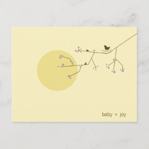 Whimsical Baby Shower Nesting Bird Family Tree Einladungspostkarte