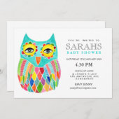 Whimsical Baby Shower Rainbow Owl laden Einladung (Vorne/Hinten)