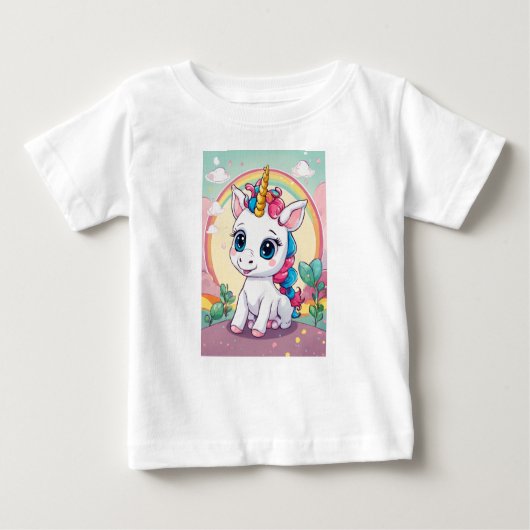 Whimsical Baby Unicorn Adventures oder "Tiny Unico Baby T-shirt (Vorderseite)