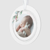 Whimsical Baby's First Christmas Foto Ornament (Vorderseite)