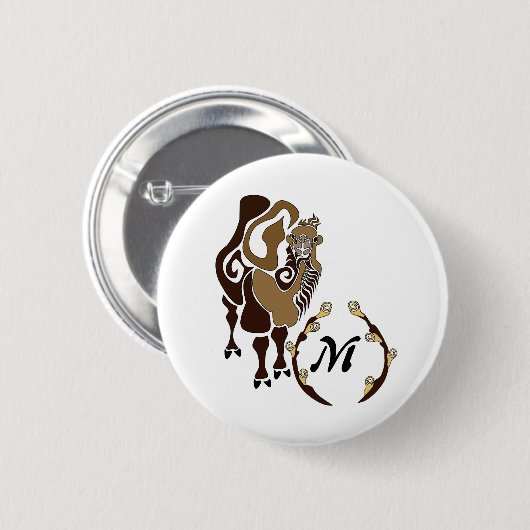 Whimsical Bactrian Camel Monogram Button (Vorne & Hinten)