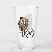 Whimsical Bactrian Camel Monogram Glas (Rückseite)