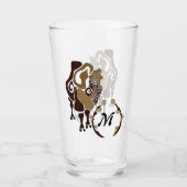 Whimsical Bactrian Camel Monogram Glas (Vorderseite)