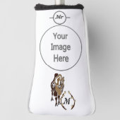 Whimsical Bactrian Camel Monogram Golf Headcover (Rotieren 90)