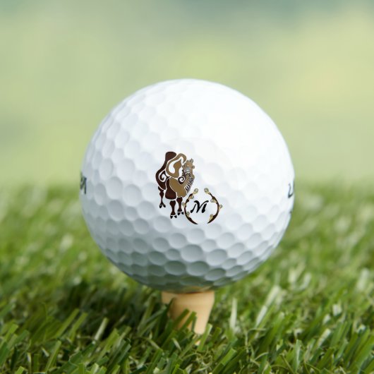 Whimsical Bactrian Camel Monogram Golfball (Insitu T-Shirt)
