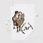 Whimsical Bactrian Camel Monogram Golfhandtuch (Insitu)