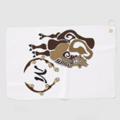 Whimsical Bactrian Camel Monogram Golfhandtuch (Horizontal)