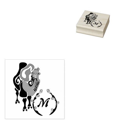 Whimsical Bactrian Camel Monogram Gummistempel (Stempel)