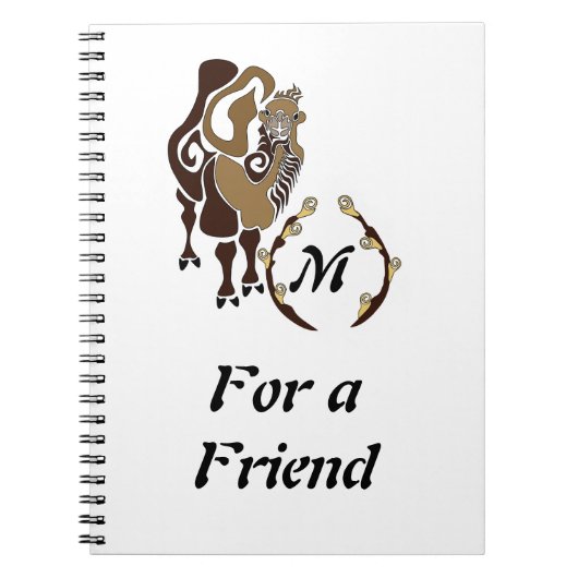 Whimsical Bactrian Camel Monogram Notizblock (Vorderseite)