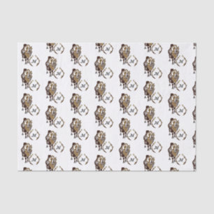 Whimsical Bactrian Camel Monogram Seidenpapier