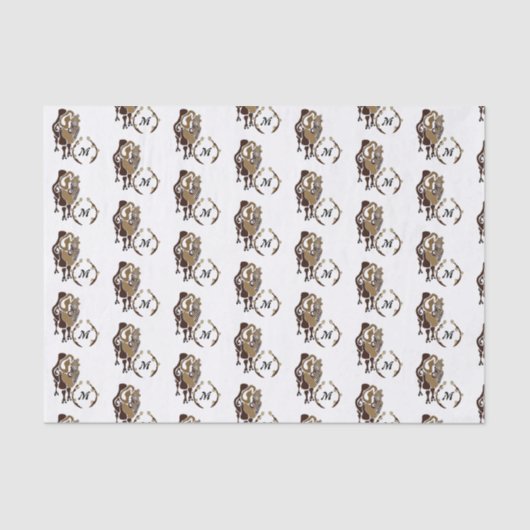 Whimsical Bactrian Camel Monogram Seidenpapier (Vorderseite)