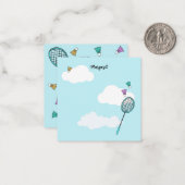 Whimsical Badminton Racquets Birdies Personalisier Mitteilungskarte (Vorderseite/Rückseite Beispiel)