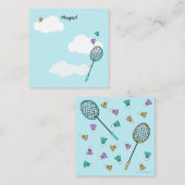 Whimsical Badminton Racquets Birdies Personalisier Mitteilungskarte (Vorne/Hinten)