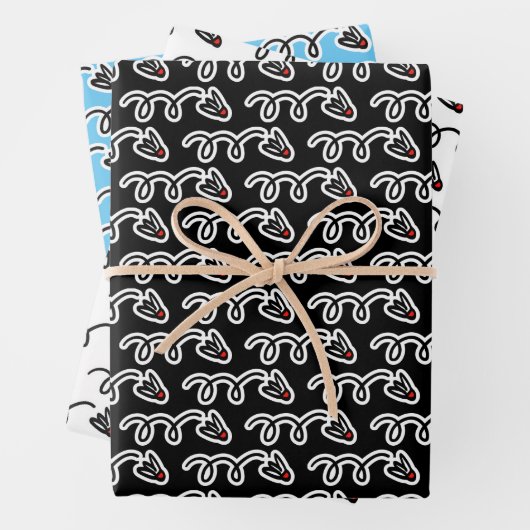 Whimsical Badminton Shuttlespezialitäten Geburtsta Geschenkpapier Set (Beispiel)