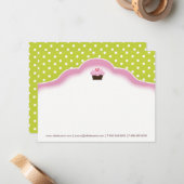 Whimsical Bakery | Cupcake Notecards Mitteilungskarte (Vorderseite/Rückseite Beispiel)