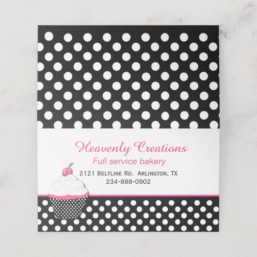 Whimsical Bakery Falted Business / Loyalty Card Platzkarte (Außenseite Aufgefaltet)