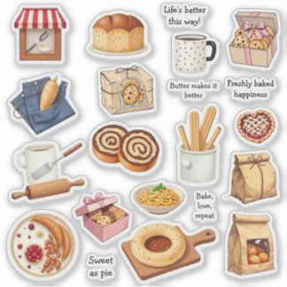 Whimsical Bakery Sweet Sticker Sheet