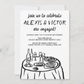 Whimsical Balconi Dinner Custom Engagement Party Einladung (Vorderseite)