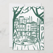 Whimsical Balconi Dinner Custom Engagement Party Einladung (Rückseite)