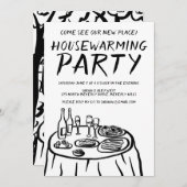 Whimsical Balcony Apartment Custom Housewarming Einladung (Vorne/Hinten)