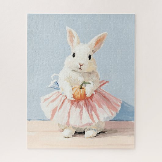 Whimsical Ballerina Bunny Fall Herbst Puzzle (Vertikal)